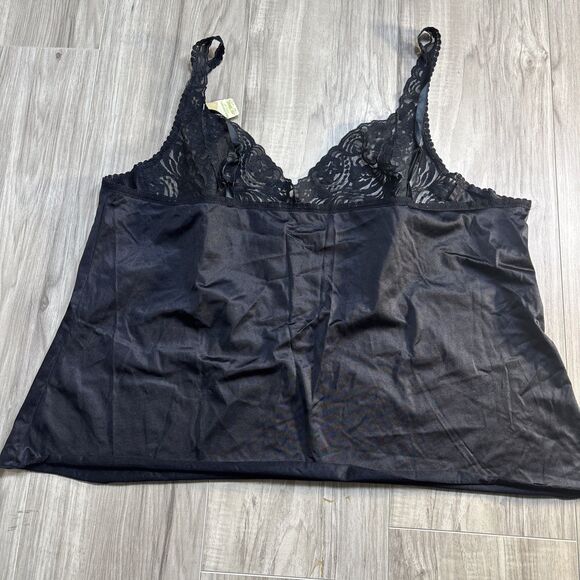 NWT vintage Vanity Fair Black Lace Camisole Size 46 - Picture 8 of 12